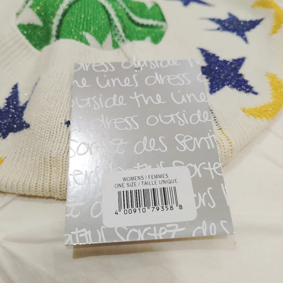 HBC Stripes + Color Me Courtney shimmer stars pompom beret hat - Picture 4 of 6